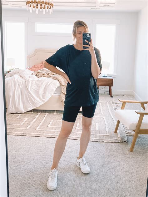 oversized shirt with biker shorts